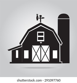 Building Icon, Barn Vector Illustration