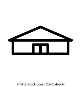 Icono de construcción. Silueta lineal de contorno negro. Vista frontal. Ilustración gráfica plana vectorial simple. Objeto aislado sobre un fondo blanco. Aislar.