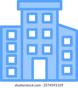 Building Icon blue Vector Illustration