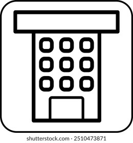 Building icon border black illustration