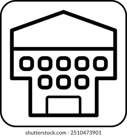 Ilustração em preto da borda do ícone de construção