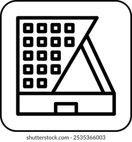 Building icon border black illustration
