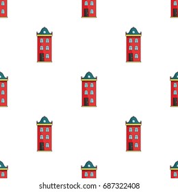 Building icon in cartoon style isolated on white background. Architect symbol stock vector illustration.