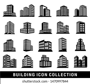 Building Icon collection vector, building symbol illustration design