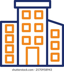 Building Icon color line Vector Illustration