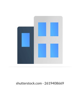building icon, colored flat vector. modern and minimalist design.