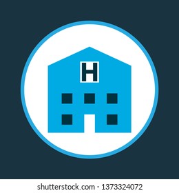 Building icon colored symbol. Premium quality isolated hospital  element in trendy style.