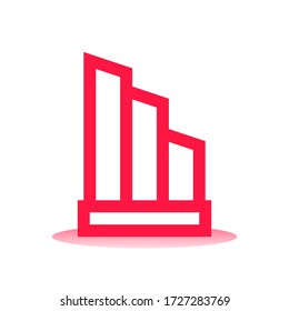 Entwurf eines Symbols mit roter Linie