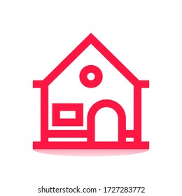 Diseño de iconos de construcción con estilo de línea roja
