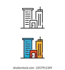 Diseño de iconos de construcción en dos colores de variación