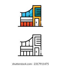 Diseño de iconos de construcción en dos colores de variación