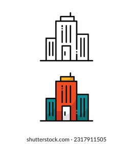 Building icon design in two variation color