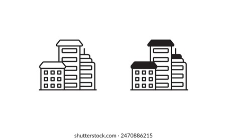 Building icon design with white background stock illustration