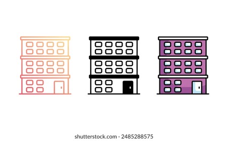 Building icon design with white background stock illustration