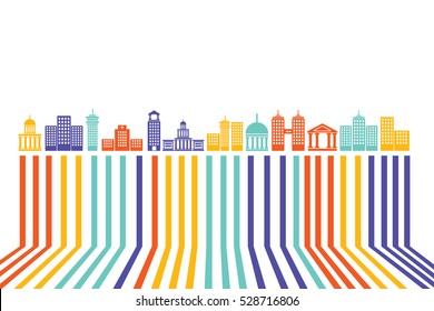 Building Icon Design Wire Cable colorful vector illustration