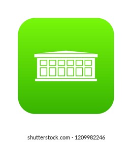 Building icon digital green for any design isolated on white vector illustration