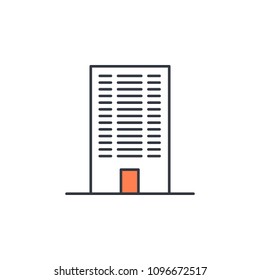 building icon. Element of web icon with one color for mobile concept and web apps. Thin line building icon can be used for web and mobile. Premium icon on white background