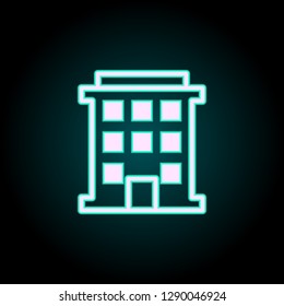 building icon. Elements of Buildings in neon style icons. Simple icon for websites, web design, mobile app, info graphics