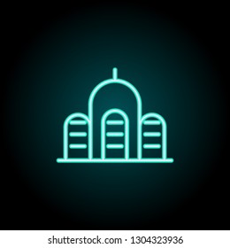 building icon. Elements of Bulding Landmarks in neon style icons. Simple icon for websites, web design, mobile app, info graphics