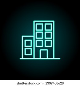 building icon. Elements of Bulding Landmarks in neon style icons. Simple icon for websites, web design, mobile app, info graphics