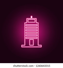 building icon. Elements of web in neon style icons. Simple icon for websites, web design, mobile app, info graphics