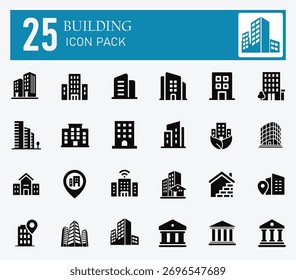 Icono de construcción y paquete de iconos de relleno de construcción