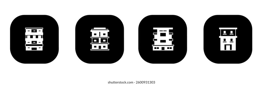 Building icon in flat. Building icon design. Stock vector.