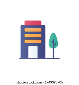 building icon flat design vector color design. isolated on white background