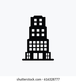 Building Icon. Flat Isolated Design Silhouette