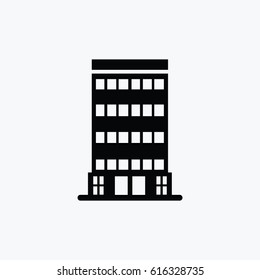 Building Icon. Flat Isolated Graphic Design Silhouette