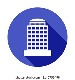 building icon in Flat long shadow style