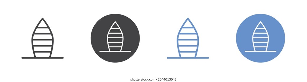 Building icon Flat set in black and white color