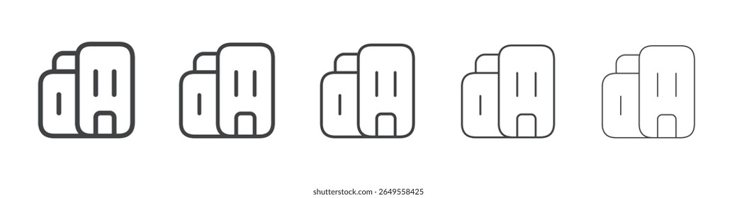 Logotipo de contorno simple plano de icono de construcción
