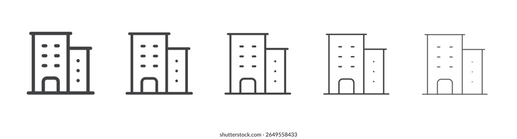 Building icon flat simple outline logo