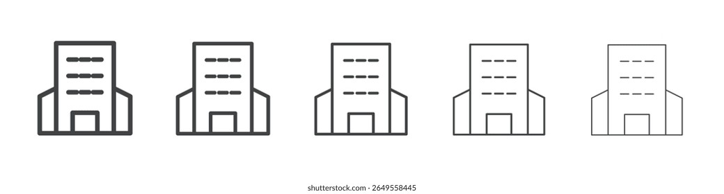 Building icon flat simple outline logo