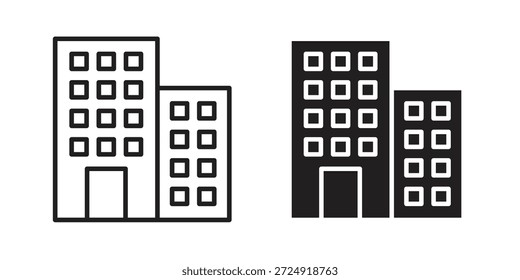 Building icon flat and stroke collection for ui ux work.