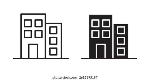 Icono de construcción plano y paquete de estilo de trazo sobre fondo blanco. Ilustraciones vectoriales