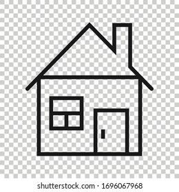 Building icon in flat style. Home vector illustration on white isolated background. House business concept.