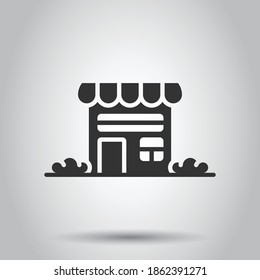 Building icon in flat style. Home vector illustration on white isolated background. House business concept.
