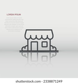 Building icon in flat style. Home vector illustration on white isolated background. House business concept.