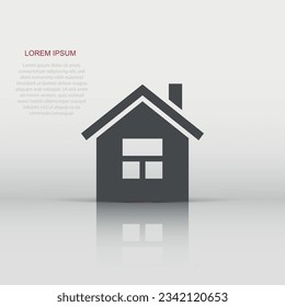 Building icon in flat style. Home vector illustration on white isolated background. House business concept.