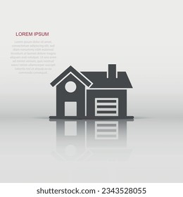 Building icon in flat style. Home vector illustration on white isolated background. House business concept.