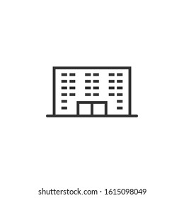 Building icon in flat style. Town skyscraper apartment vector illustration on white isolated background. City tower business concept.