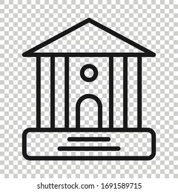 Building icon in flat style. Town skyscraper apartment vector illustration on white isolated background. City tower business concept.