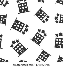 Building icon in flat style. Town skyscraper apartment vector illustration on white isolated background. City tower seamless pattern business concept.