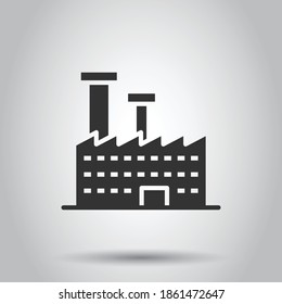 Building icon in flat style. Town skyscraper apartment vector illustration on white isolated background. City tower business concept.