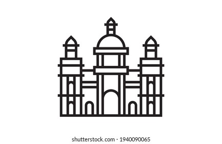 Building icon flat style vector illustration.