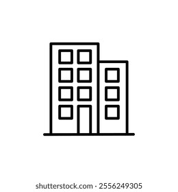 building icon Flat symbol set outline