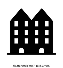Building icon glyph vector design