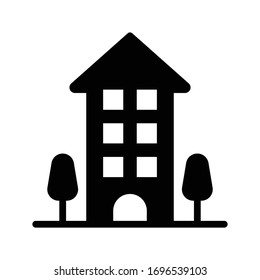 Building icon glyph vector design